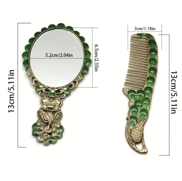 NWT Peacock Mirror & Comb Set - Picture 4 of 4